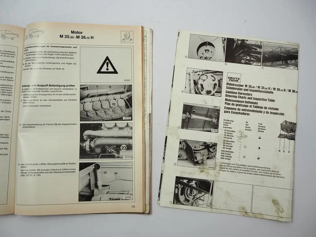 Deutz Fahr M35.80 M36.10 M36.30 Hydromat Mähdrescher Betriebsanleitung 1986