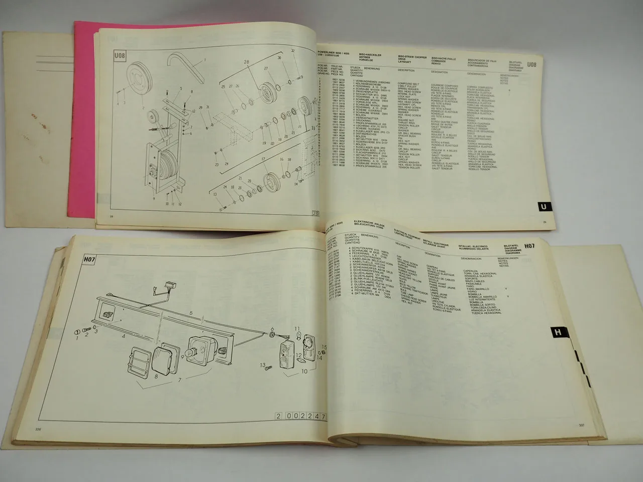 Deutz Fahr Powerliner 4030 4035 Mähdrescher BISO KPAB Häcksler Ersatzteilliste