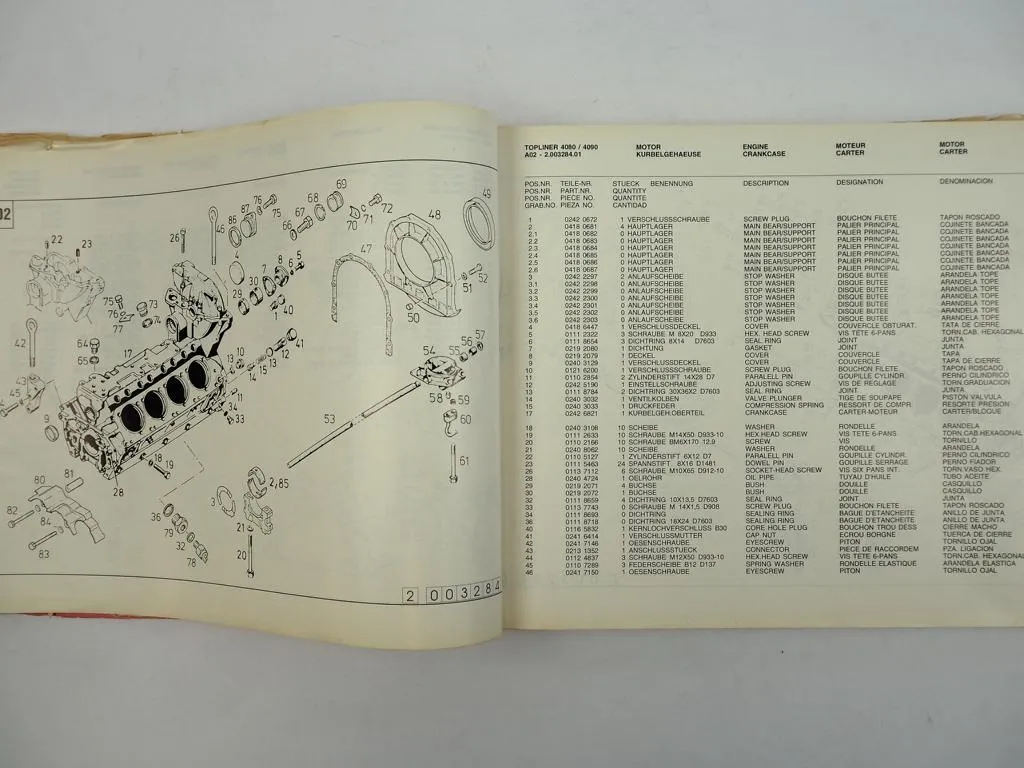 Deutz Fahr Topliner 4080 4090 Mähdrescher Ersatzteilliste Spare Parts List 1996