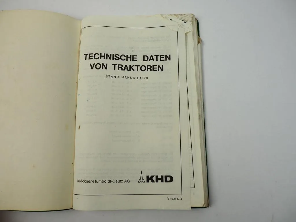 Deutz technische Daten von Traktoren 1973 06er Intrac Konkurrenz Vergleich