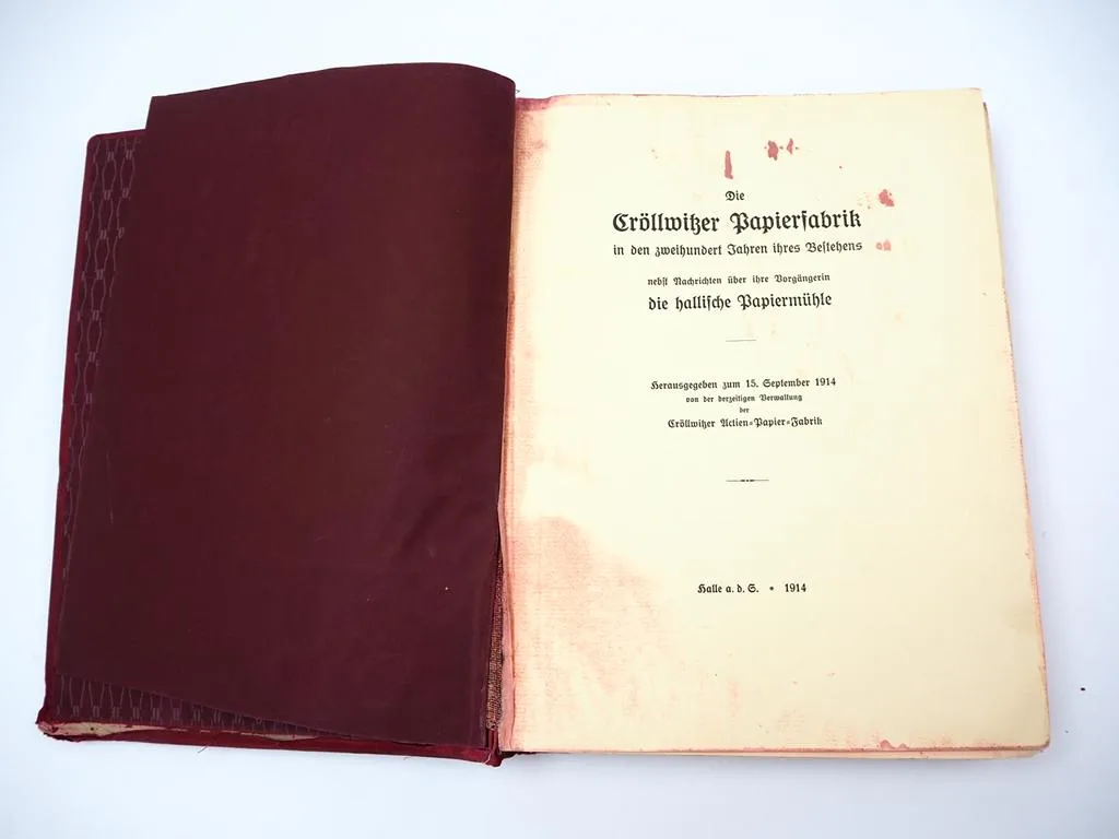 Die Cröllwitzer Papierfabrik Chronik Kröllwitz Halle Saale 1914