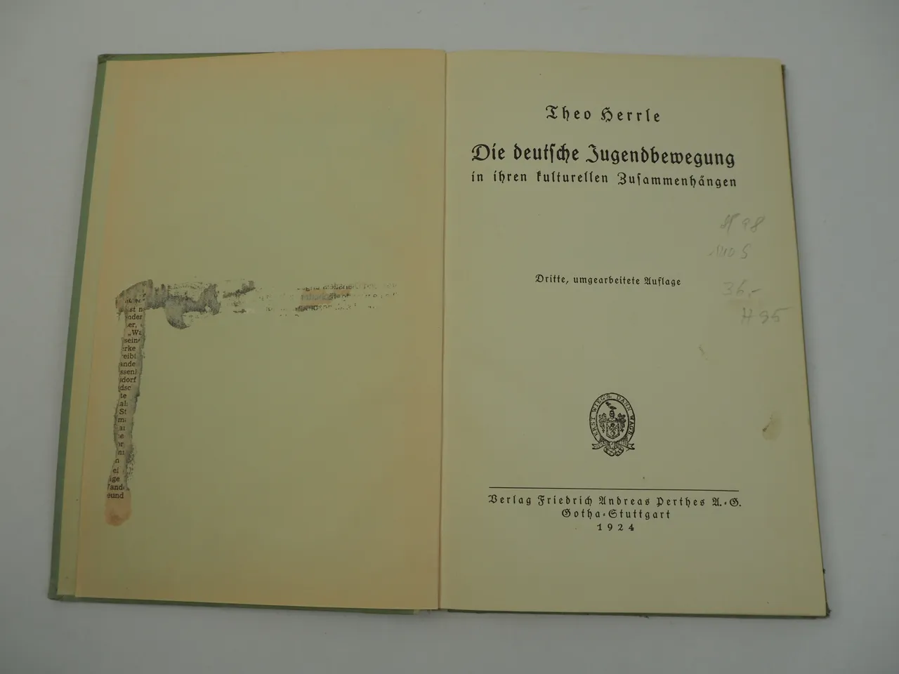 Die deutsche Jugendbewegung Theo Herrle 1924