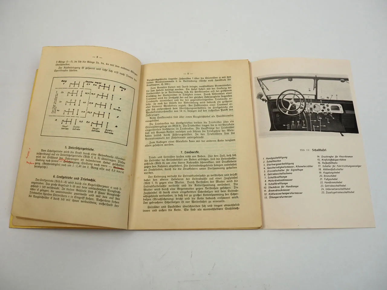 Dienstvorschrift D607/3 Sd.Kfz 7 1935 KM m8 Halbkettenfahrzeug Bedienung 1936