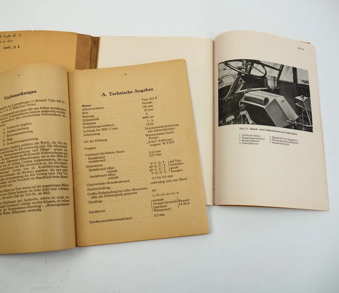 Dienstvorschrift D661/11 Renault AHN LKW 3 to Betriebsanleitung Wehrmacht 1944
