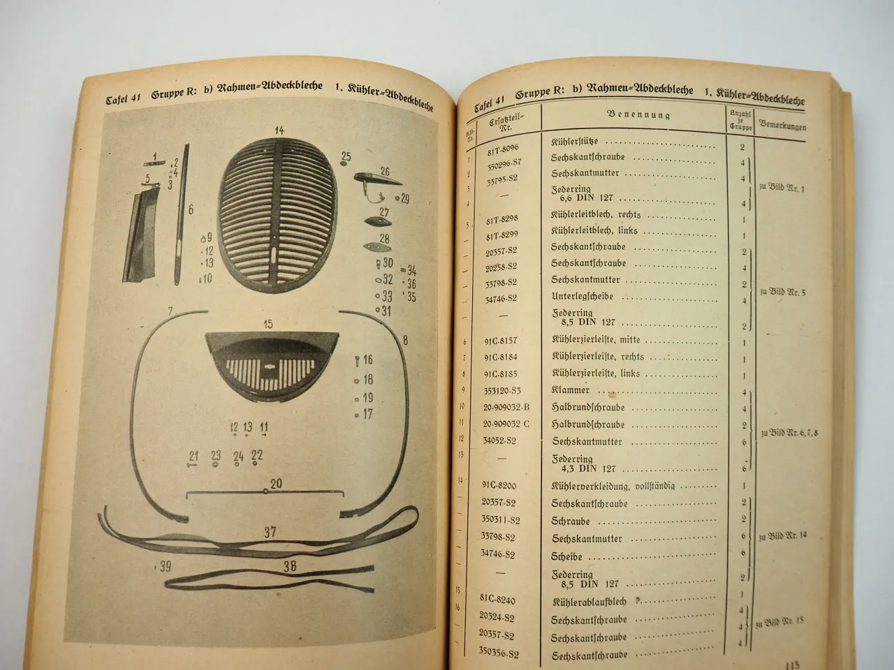 Dienstvorschrift D669/16 Ford 3t G917 G997 TSTIII Ersatzteilliste Wehrmacht 1941