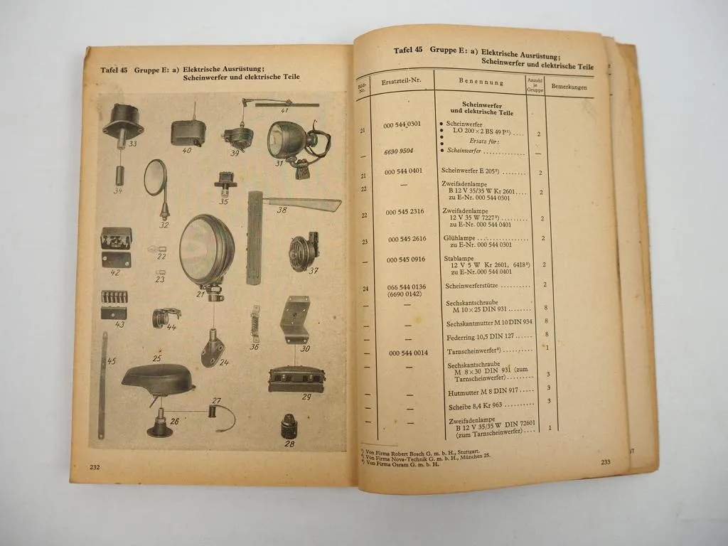 Dienstvorschrift D669/34 Ersatzteilliste Mercedes Benz LGF 3000 LKW Wehrmacht