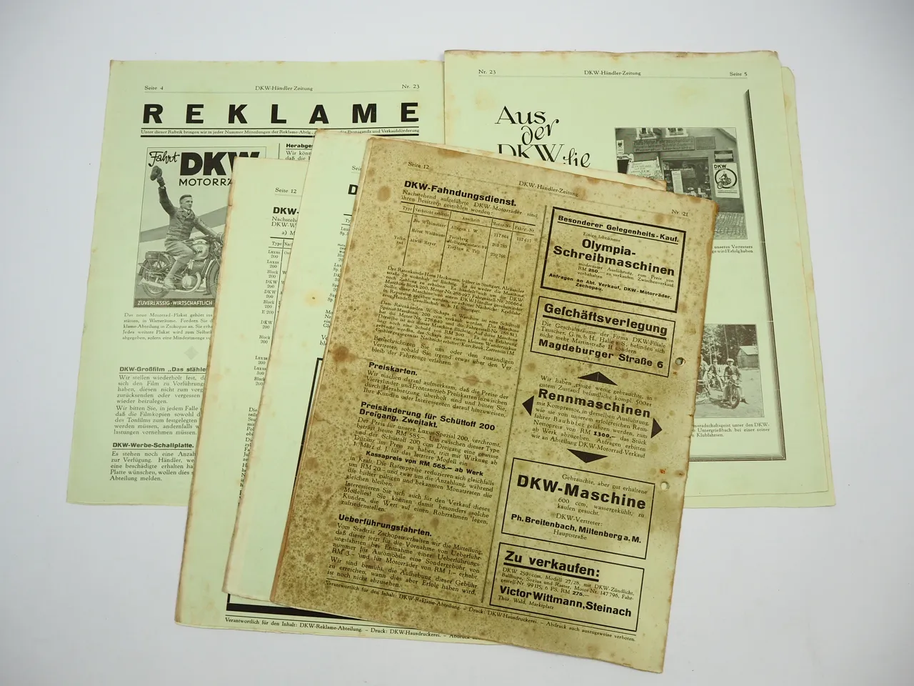 DKW Händler Zeitung 21 bis 24 von 1932 Auto Motorrad Zschopau