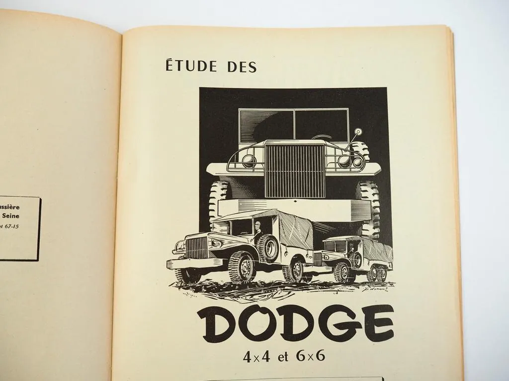 Dodge WC 4x4 6x6 Etude Technique et Pratique No. 9 Armee Francaise 1959