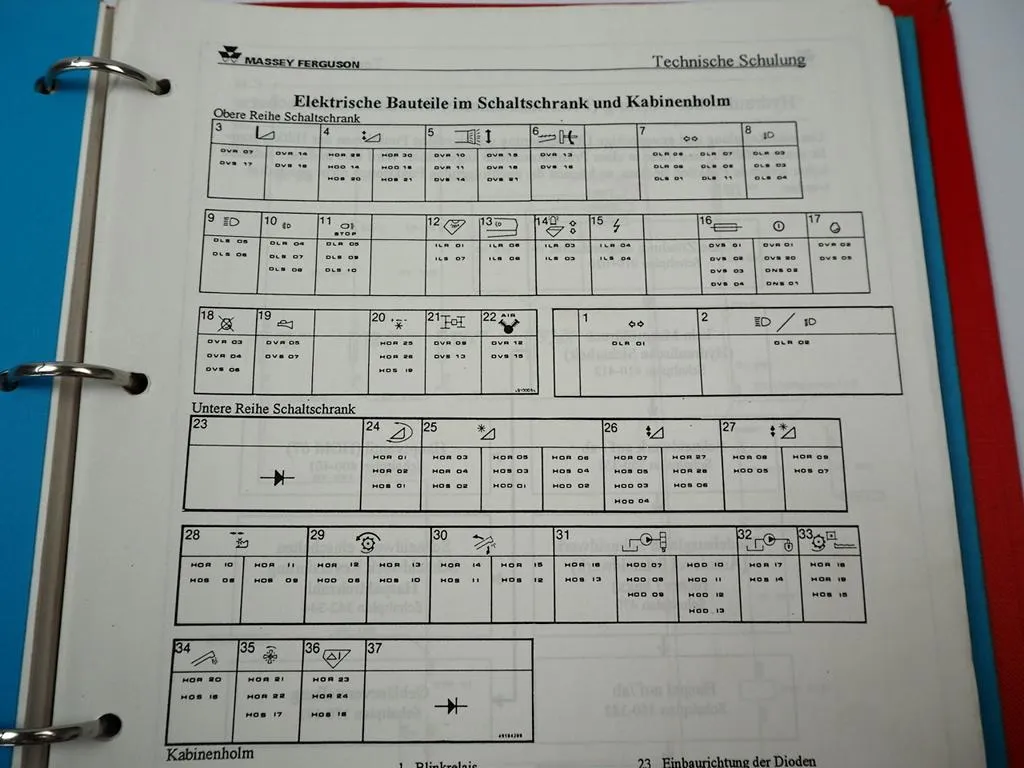 Dronningborg Massey Ferguson MF 30 32 34 36 38 40 Mähdrescher Elektrik Hydraulik