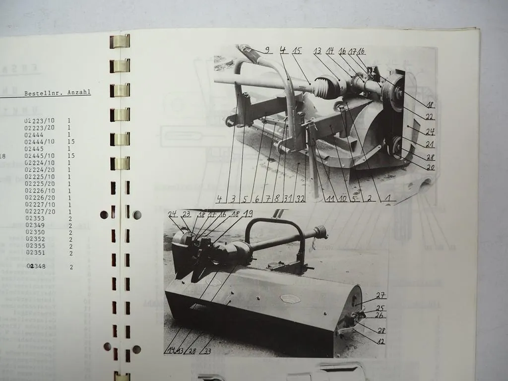 Dücker UMK 16 18 Uni Mäher Betriebsanleitung Ersatzteilliste 1994