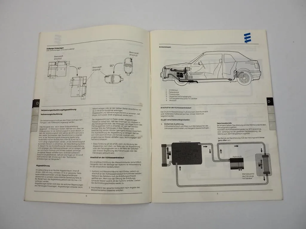 Eberspächer Hydronic B5W SC Wasserheizgerät Technische Beschreibung Einbau 1998