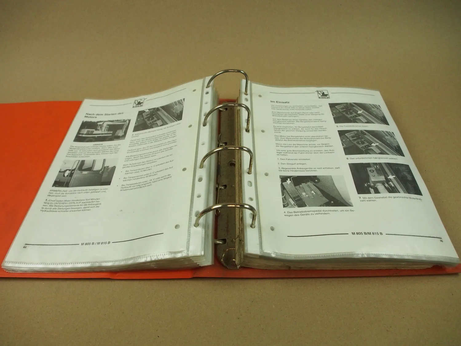 Eder M815B Hydraulikbagger Betriebsanleitung Ersatzteilliste