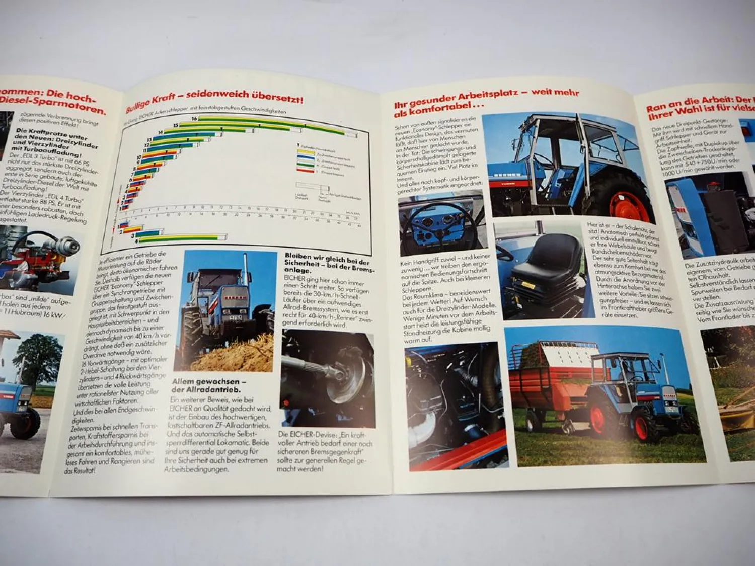 Eicher 3048 3056 3066 3075 3088 S AS Economy Serie Traktor Prospekt ca. 1985