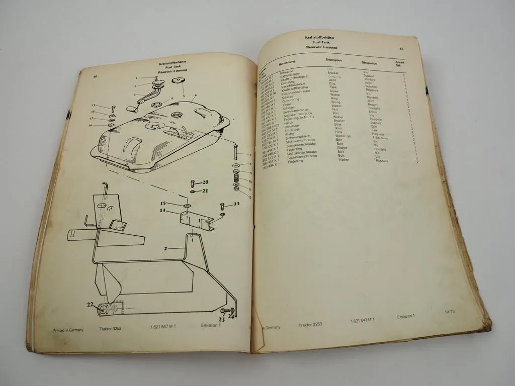 Eicher 3253 Königstiger 45PS Ersatzteilliste Schlepper Stand 03/1975