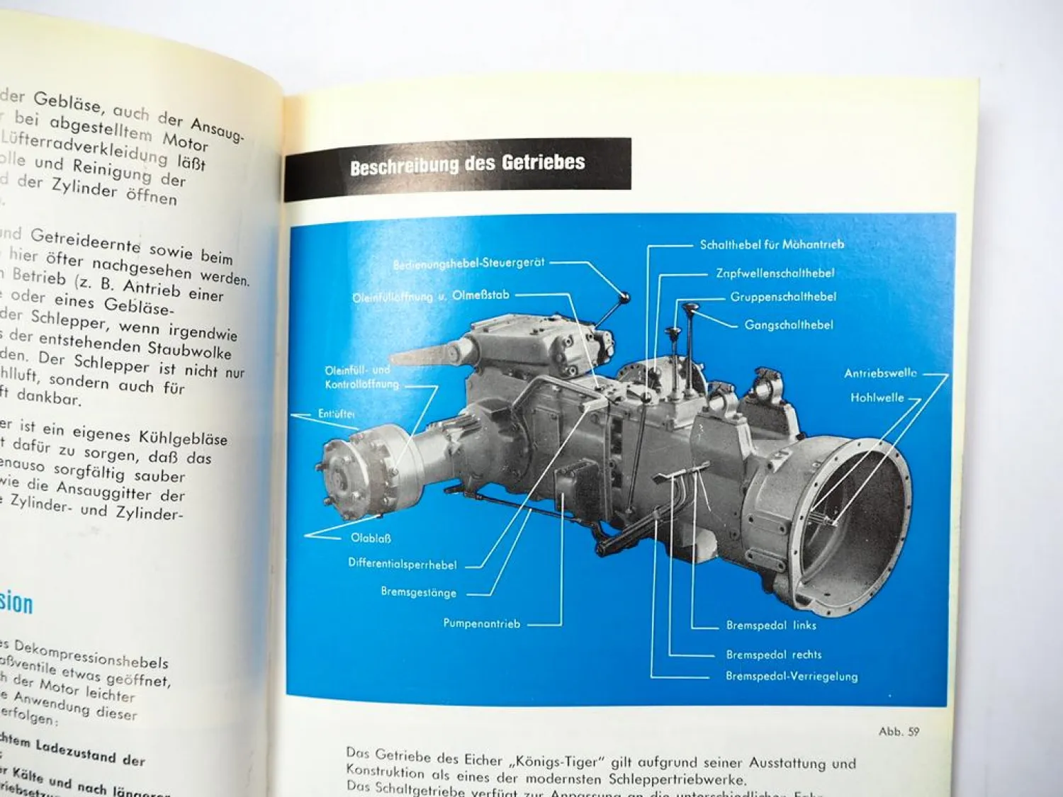 Eicher EM 300 Königstiger 35 PS Betriebsanleitung Bedienungsanleitung Wartung