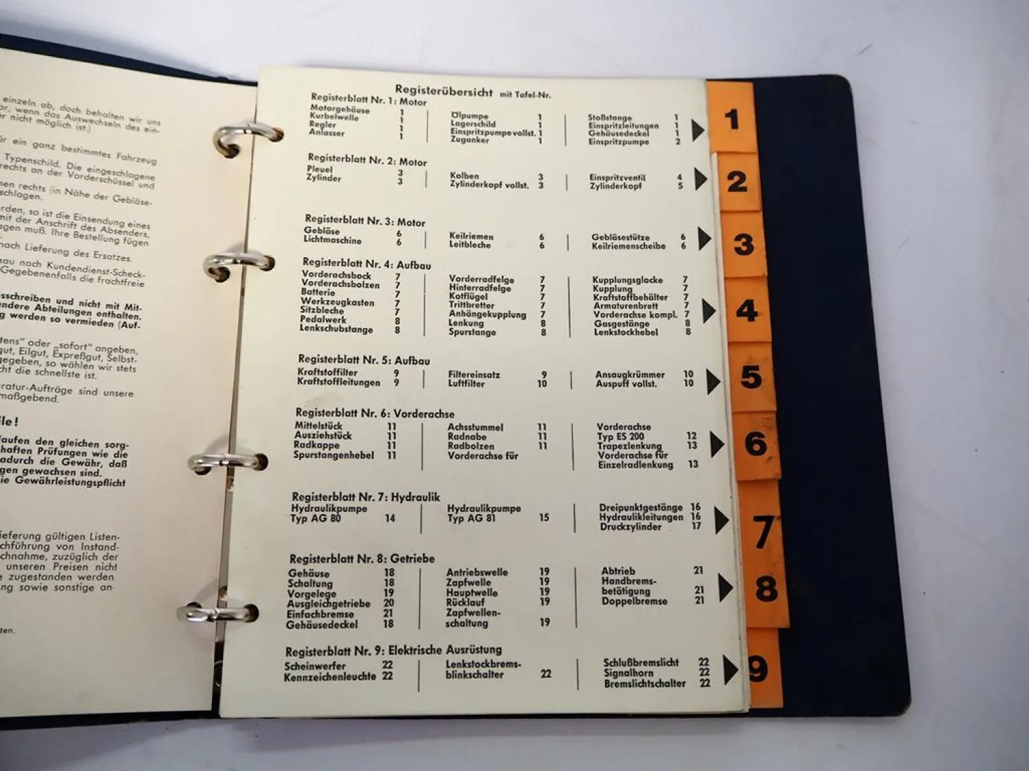 Eicher ES 200 & 201 Schmalspur Schlepper Ersatzteilliste 1965 B Original Ersatzteilkatalog