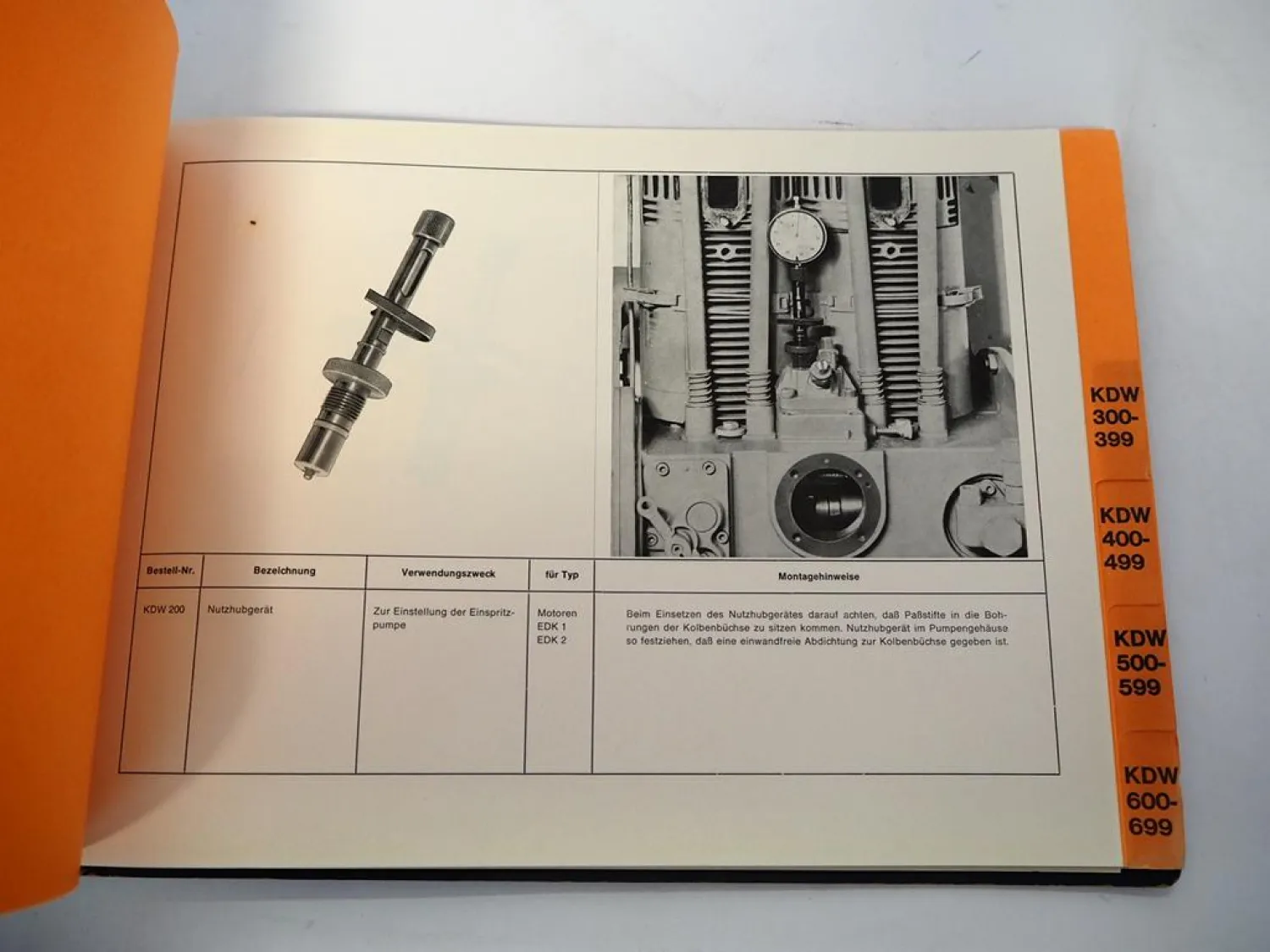 Eicher Kundendienstwerkzeuge Werkzeug Katalog Motor Düsen Hydraulik Getriebe