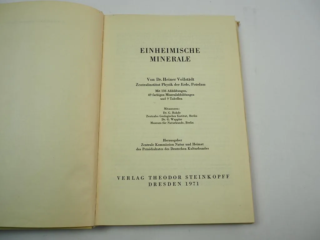 Einheimische Minerale Vollstädt Sammeln und Bestimmen von Mineralen DDR 1971