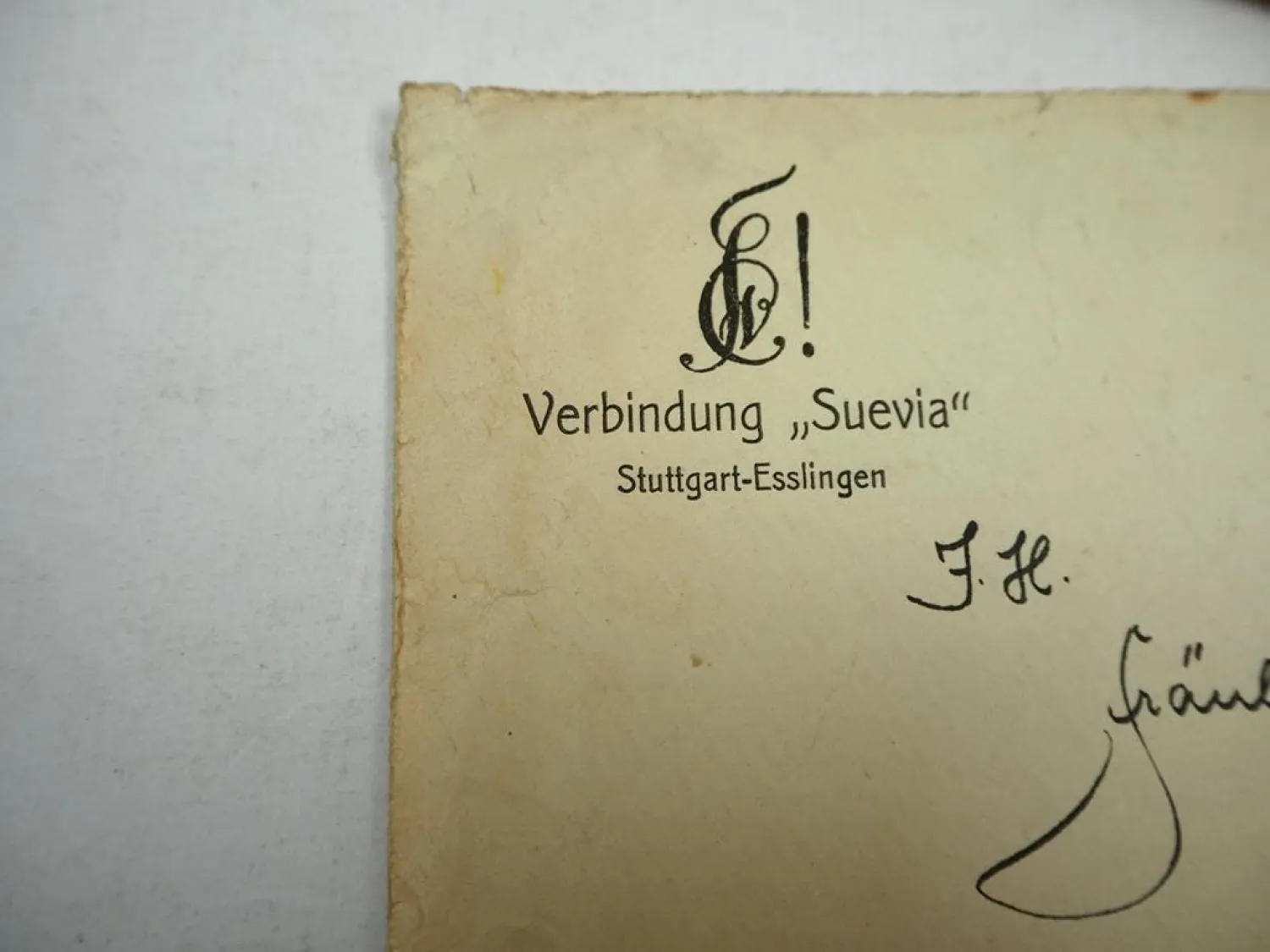 Einladung 21. Stiftungsfest Studentenverbindung Suevia Stuttgart Esslingen 1921