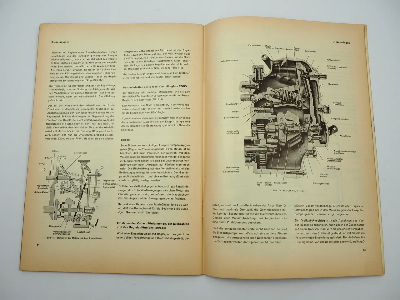 Einspritzanlagen Diesel Bosch Reparaturanleitung Bucheli 35b 1966