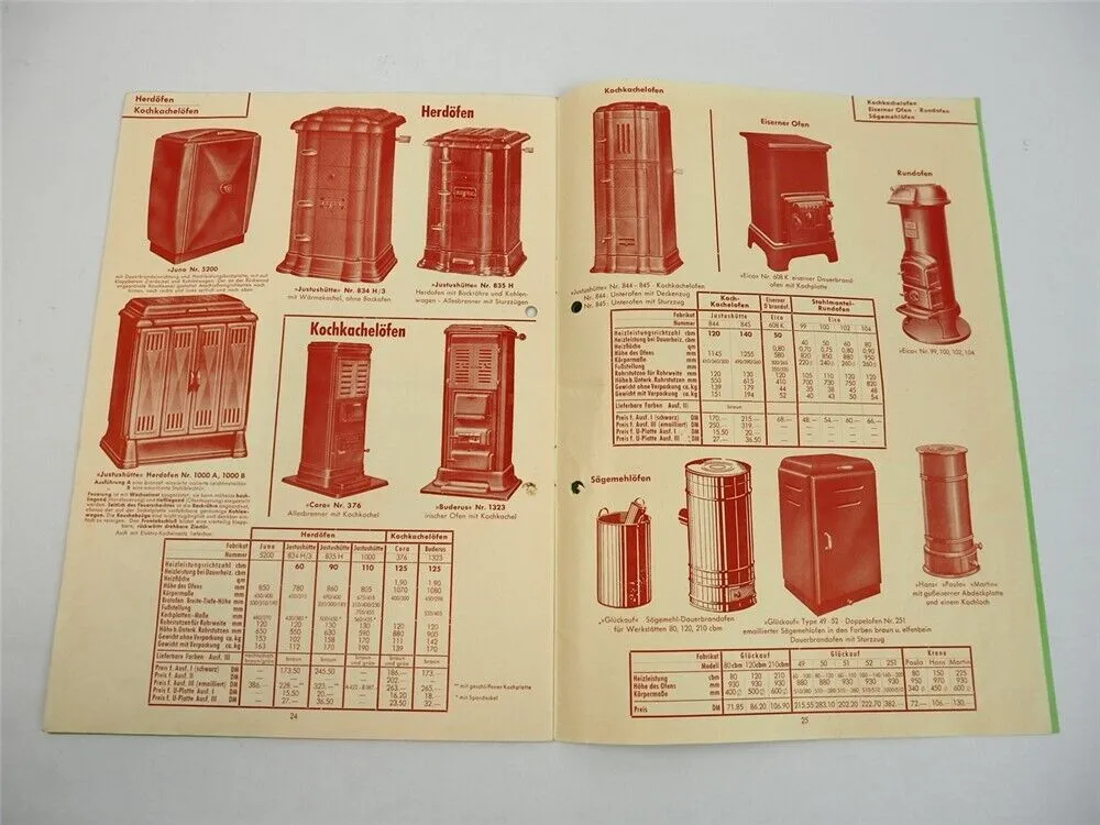 Eisen und Stahlhandel AG Frankfurt Öfen Dauerbrandofen Katalog 1953