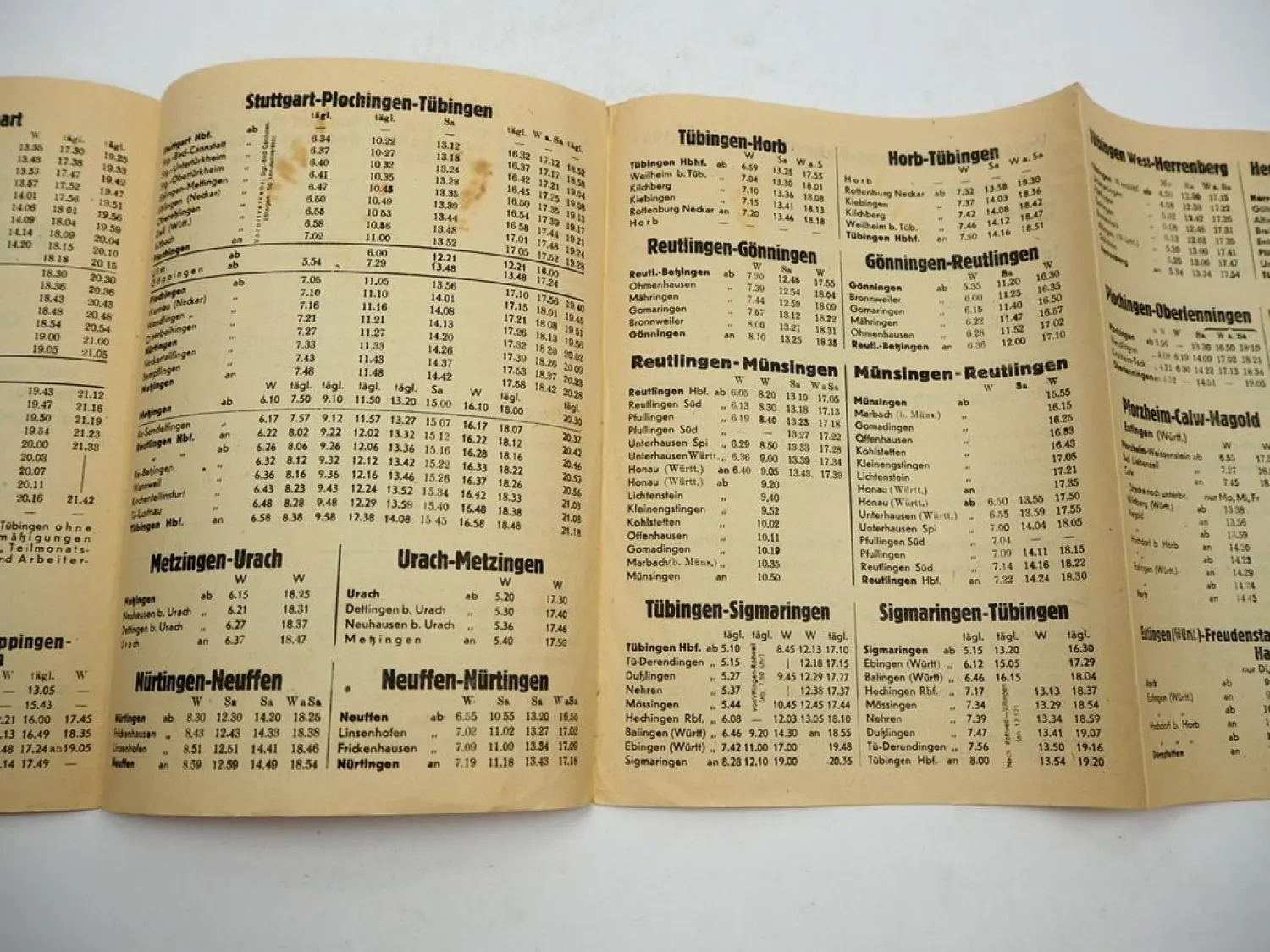 Eisenbahn Fahrplan nebst Omnibus Württemberg Stuttgart 1945