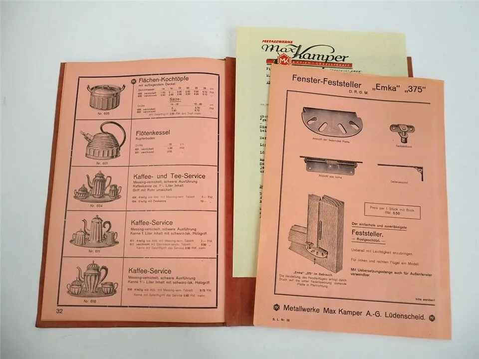 EMKA Metallwerke Max Kamper Lüdenscheid Küchengeräte Katalog 1934