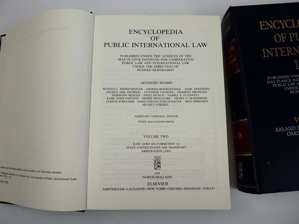 Encyclopedia of Public International Law, Vol. 1 A-D, Vol. 2 E-I 1992/95