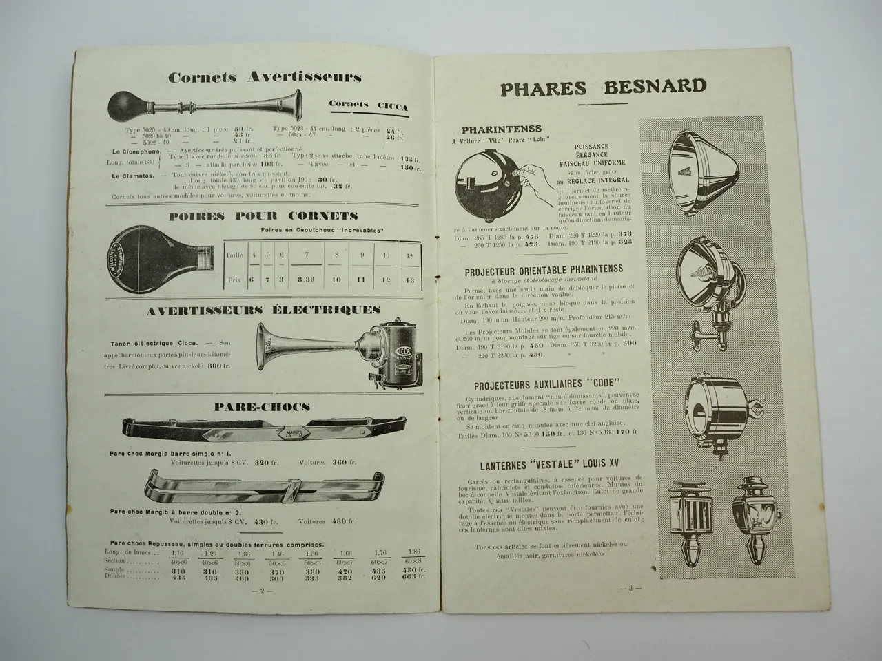 Equipements electriques pour automobiles Katalog Autozubehör ca. 1920 Grenoble