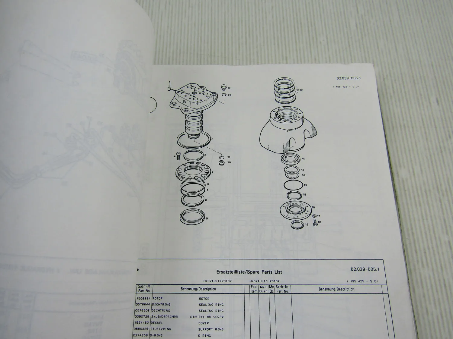 Ersatzteilkatalog O&K RH6 PMS Hydraulikbagger Spare Parts List ca. 1986