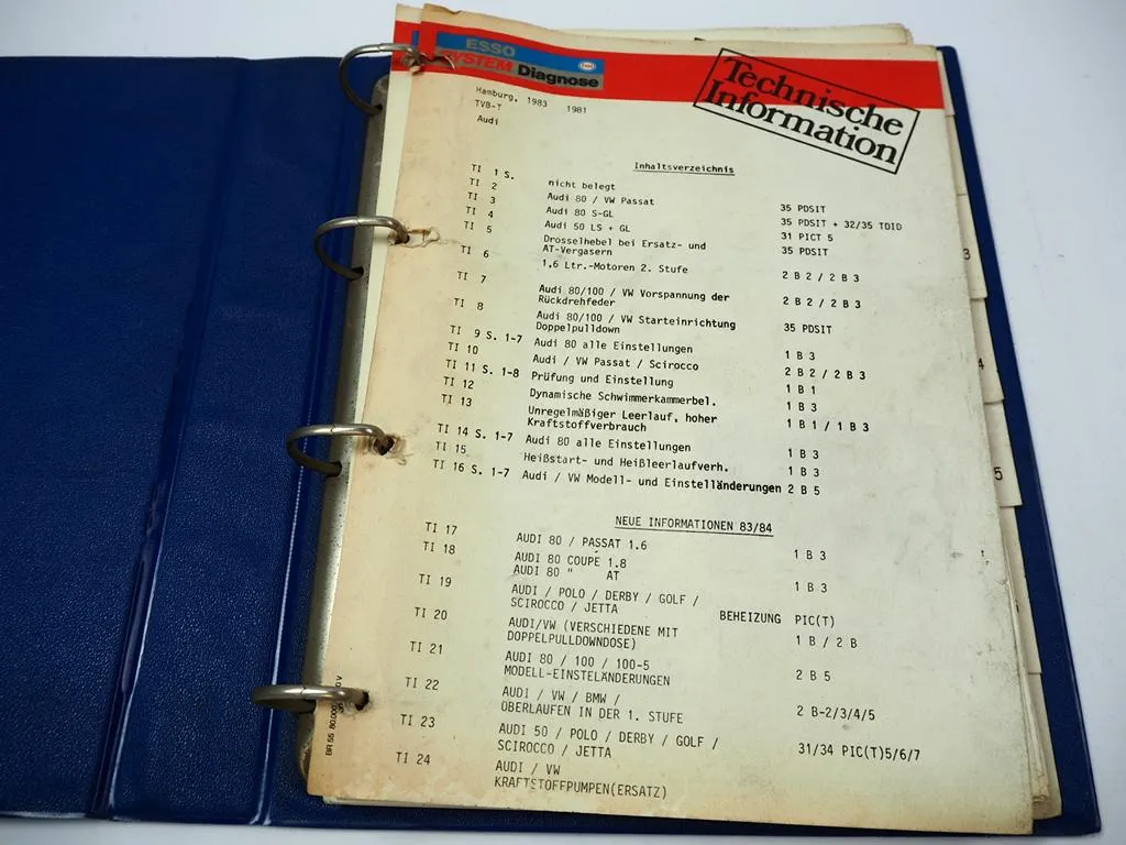 Esso System Diagnose Technische Information & Technisches Training Motortechnik