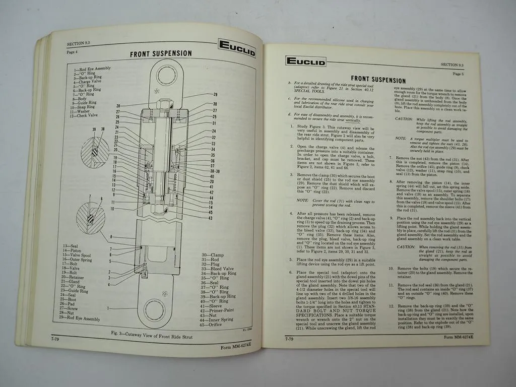 Euclid 303 series ED Rear Dump Systems Guide R170 Workshop manual 1979