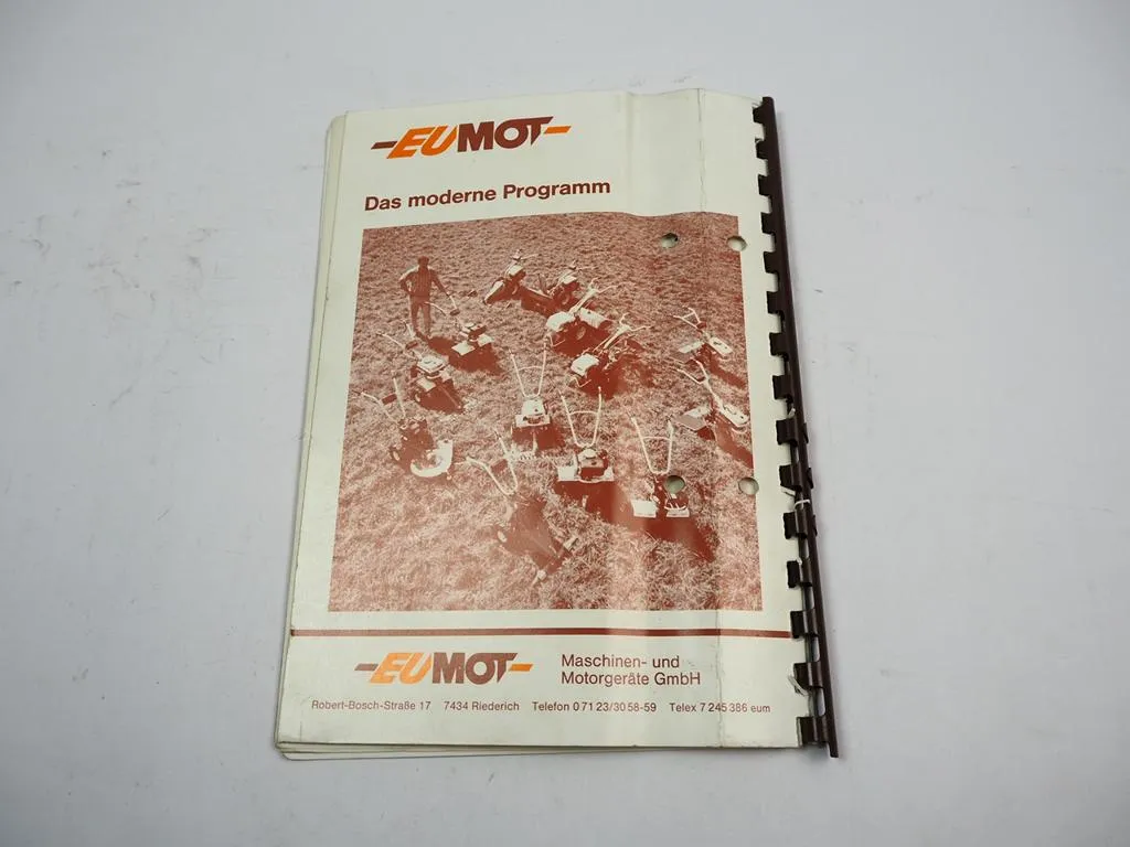 Eumot Triebradhacke R 450 R 750 Betriebsanleitung Ersatzteilliste