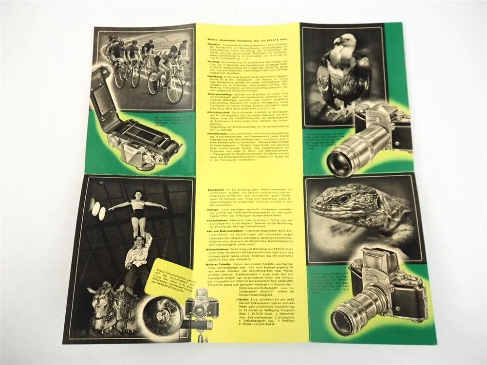 Exakta Varex Spiegelreflex Kamera Fotoapparat Prospekt 1950er Jahre