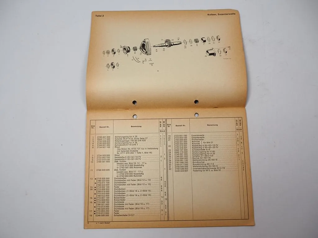 F&S Sachs KM 37 48 Wankelmotor Ersatzteilliste Ersatzteilkatalog 1970