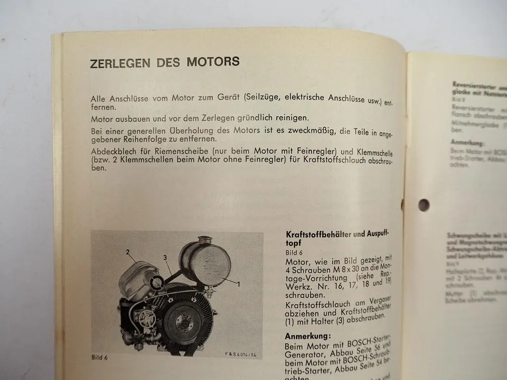 F&S Sachs KM914 A Wankelmotor Werkstatthandbuch Reparaturanleitung 1970