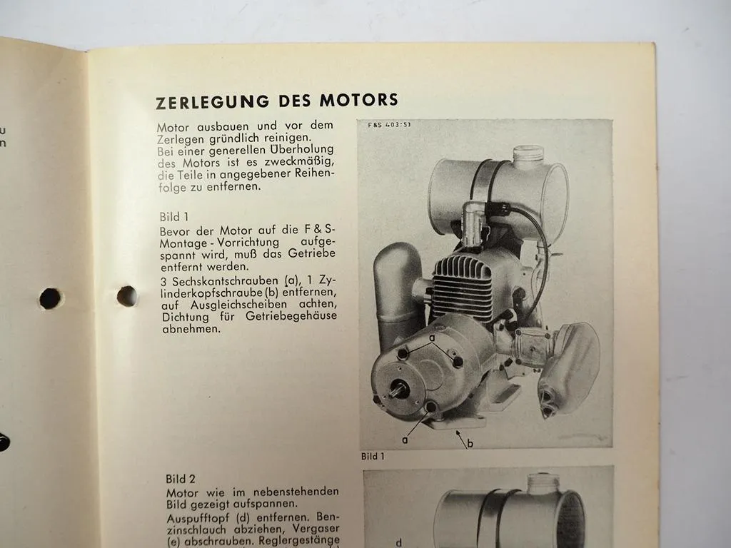 F&S Sachs Stamo 30 Motor Werkstatthandbuch Reparaturanleitung 1964