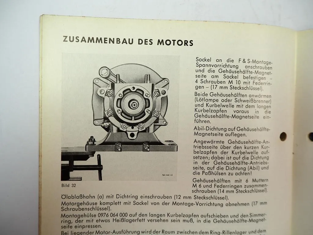 F&S Sachs Stamo 360 Motor Werkstatthandbuch Reparatur Ersatzteilliste 1960er Jahre