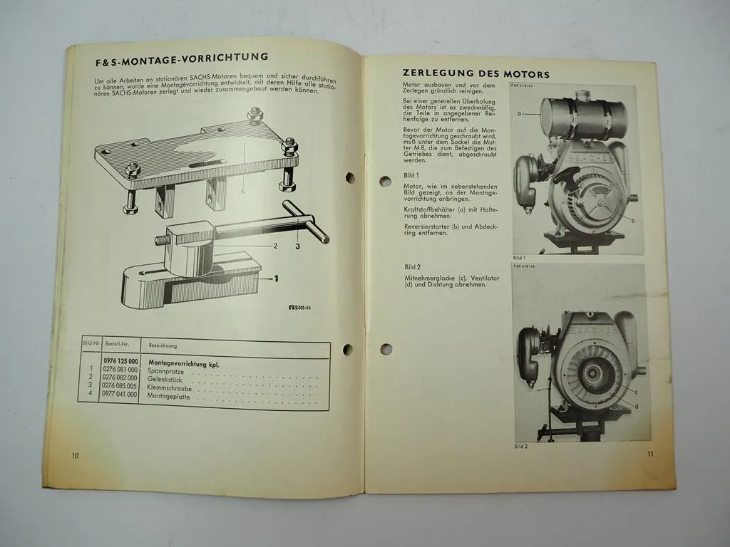F&S Sachs Stamo 76 Motor Werkstatthandbuch Reparaturanleitung 1964