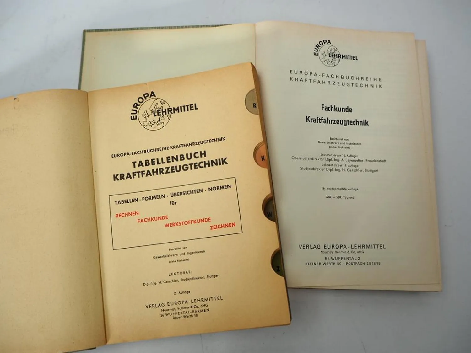 Fachkunde Kraftfahrzeugtechnik + Tabellenbuch KFZ Europa Lehrmittel 1960/70er J.