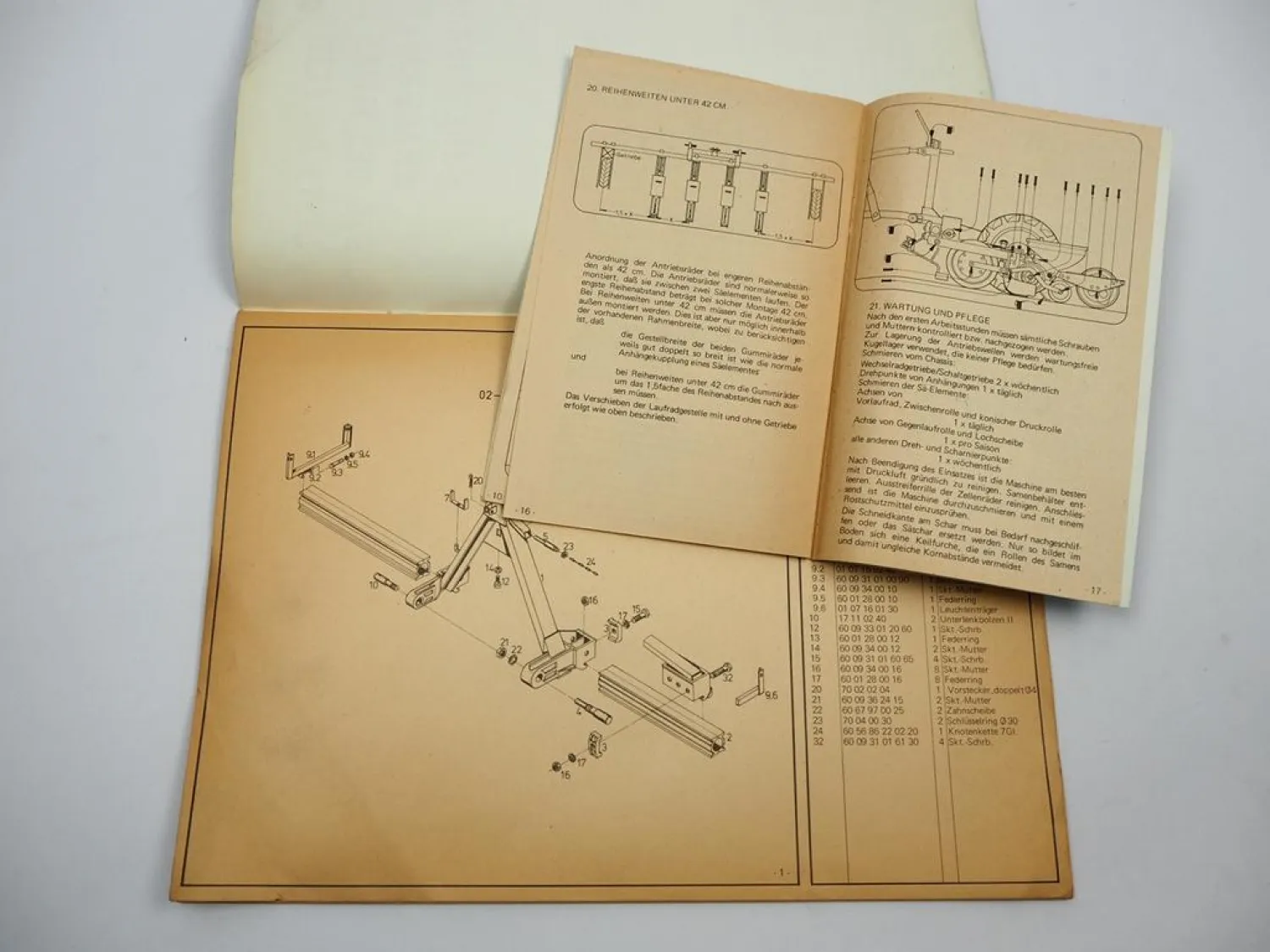 Fähse Monozentra S Serie 77 Sämaschine Betriebsanleitung Ersatzteilliste