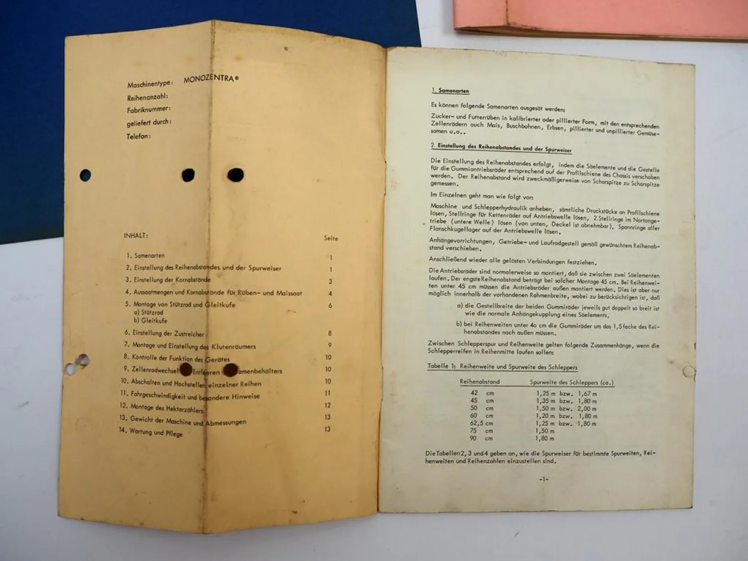 Fähse Monozentra Serie 77 Sämaschine Betriebsanleitung Ersatzteilliste Prospekt