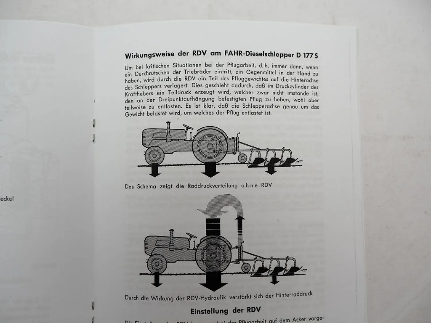 Fahr D135 D177 D177S Kraftheber Betriebsanleitung Bedienung Wartung