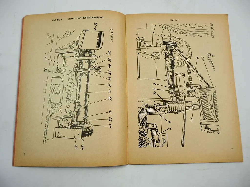 Fahr D185H Schlepper Mähwerk SM185H Betriebsanleitung Ersatzteilliste 1957