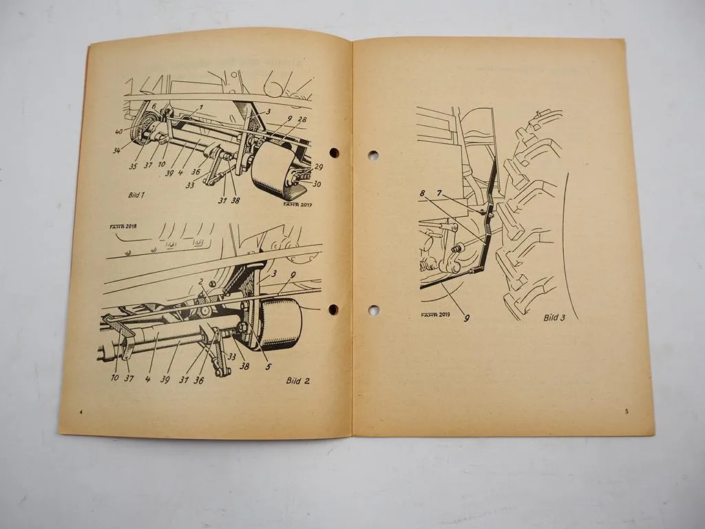Fahr D25 25H Schlepper Mähwerk SM25H Betriebsanleitung Ersatzteilliste 1953