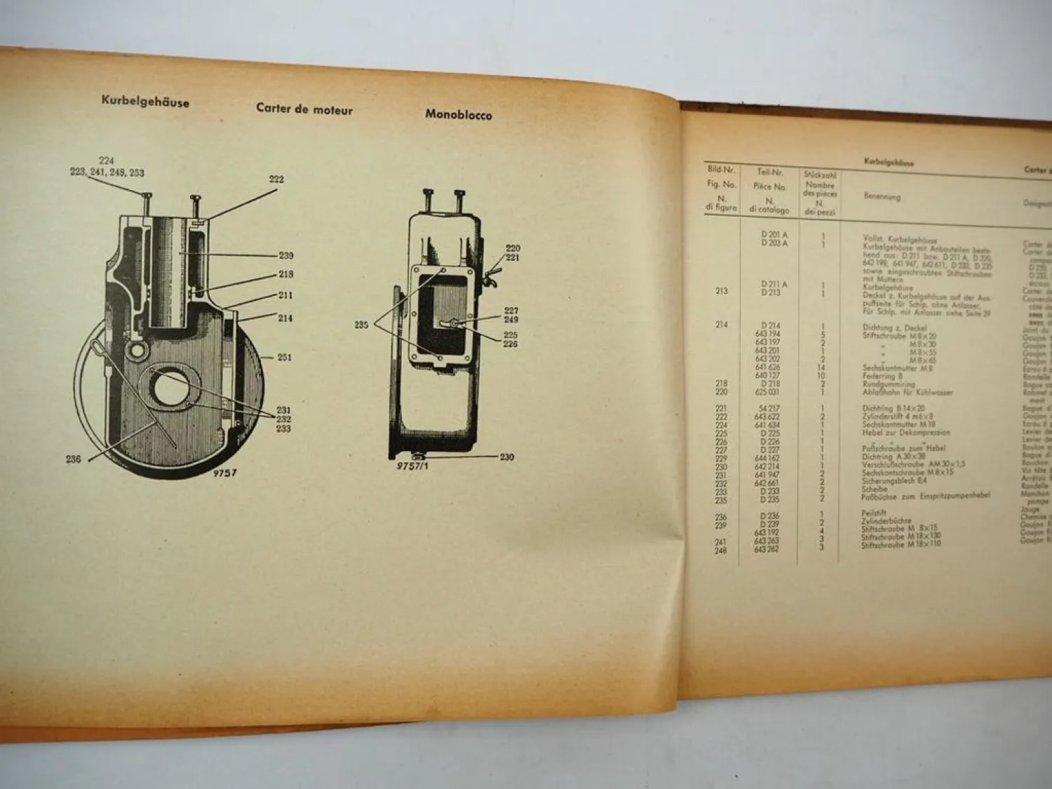 Fahr D25 H N NH Dieselschlepper Ersatzteilliste Liste Pieces de Rechange 1957