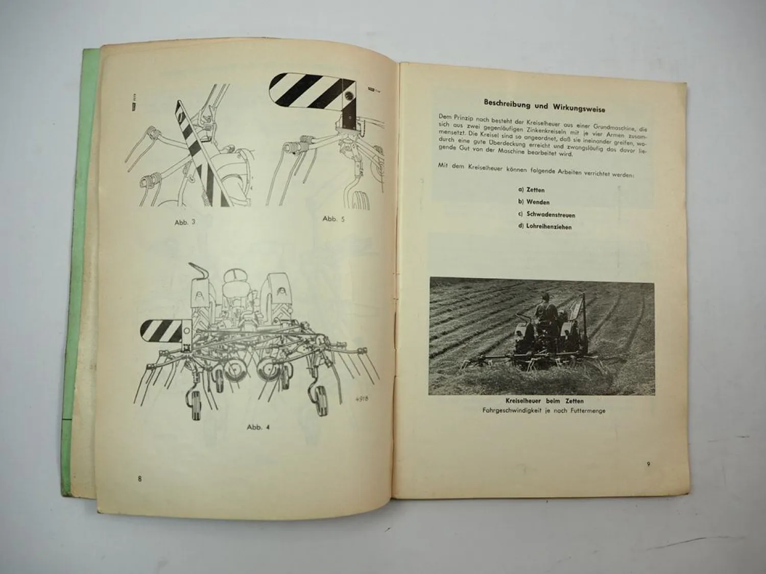 Fahr KH 2 4 6 Kreiselheuer ab Serie 62A Betriebsanleitung Ersatzteilliste 1968