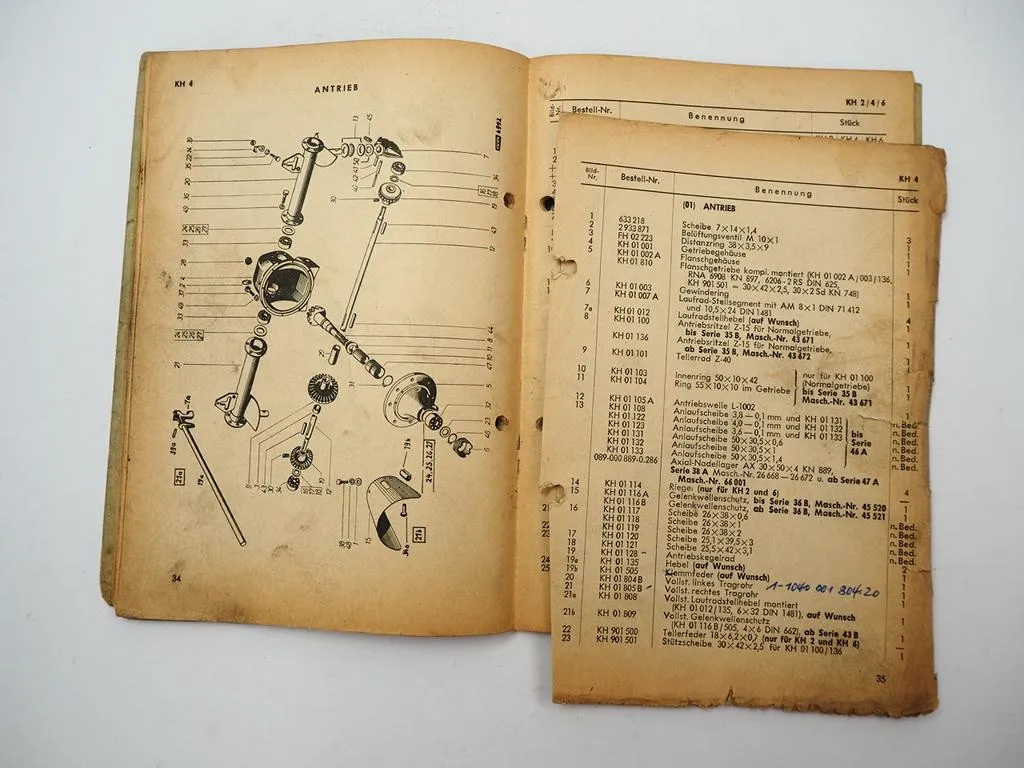 Fahr KH 2 4 6 Kreiselheuer Betriebsanleitung Ersatzteilliste 1964