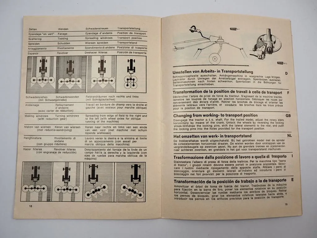 Fahr KH 4S 4SD 40 40D 40D-I Kreiselheuer Betriebsanleitung Bedienung 1975