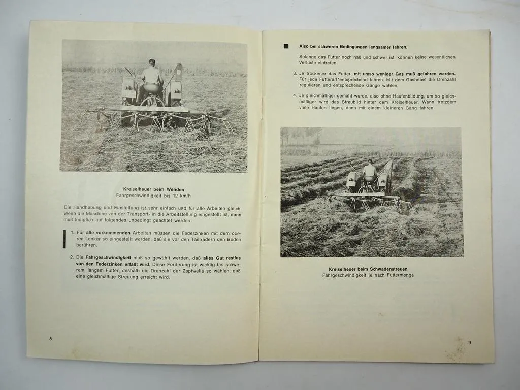 Fahr KH2 KH4 Dreipunkt Kreiselheuer Betriebsanleitung Ersatzteilliste 1967